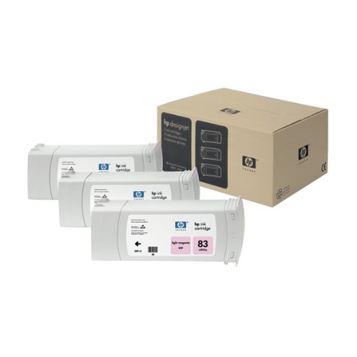 Picture of HP C5077A (HP 83) OEM UV Light Magenta Inkjet Cartridge (3-Ink Multipack)