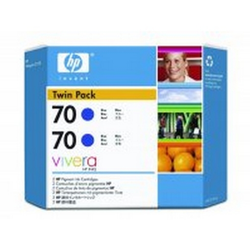 Picture of HP CB349A (HP 70) OEM Blue Ink Cartridge (twin pk)