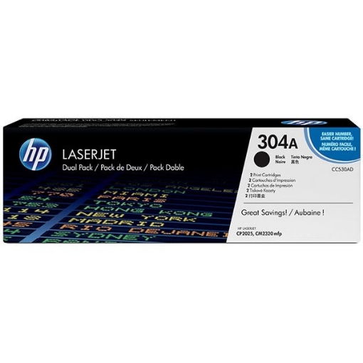 Picture of HP CC530AD (HP 304A) Black Toner Printer Cartridge (3500 Yield)