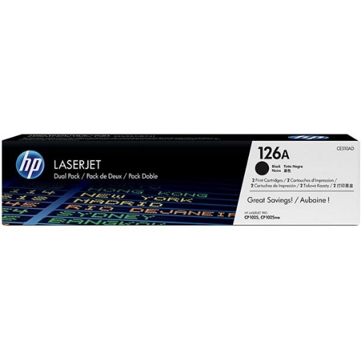 Picture of HP CE310AD (HP 126A) OEM Black Smart Print Cartridge (Dual Pack)