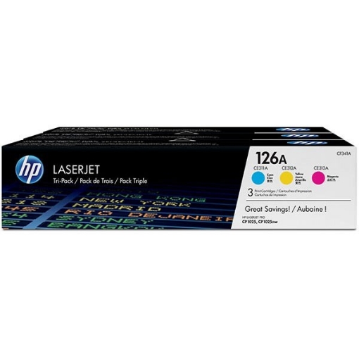 Picture of HP CF341A (HP 126A) Cyan, Magenta, Yellow Smart Print Cartridge (Combo Pack) (1,000 x 3)