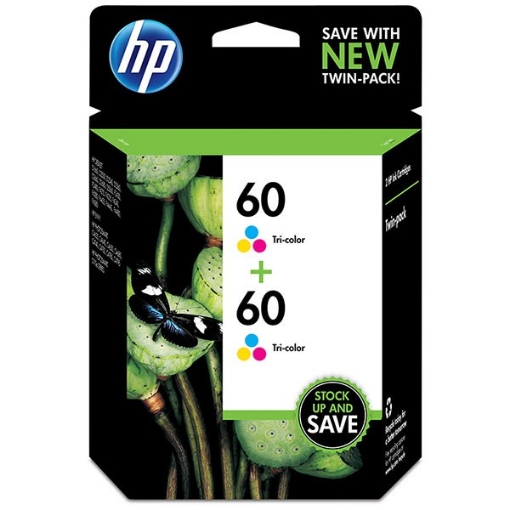 Picture of HP CZ072FN (HP 60) OEM Tri Color Inkjet Cartridges (2 each)