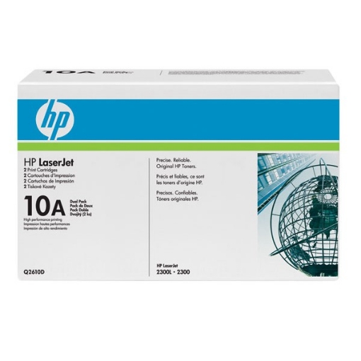 Picture of HP Q2610AD (HP 10A) Black Toner Cartridges (2 pack) (6000 Yield)