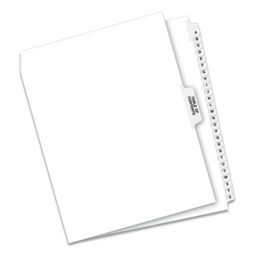 Picture of Preprinted Legal Exhibit Side Tab Index Dividers, Avery Style, 27-Tab, A To Z, 11 X 8.5, White, 1 Set