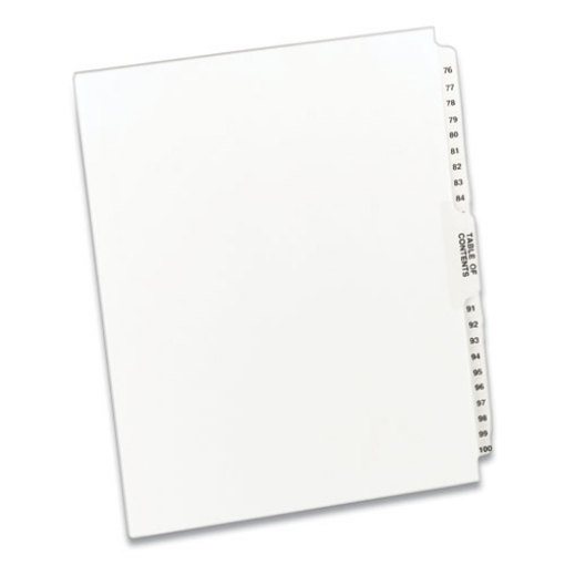 Picture of Preprinted Legal Exhibit Side Tab Index Dividers, Avery Style, 26-Tab, 76 To 100, 11 X 8.5, White, 1 Set