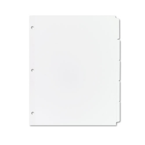 Picture of Write and Erase Plain-Tab Paper Dividers, 5-Tab, 11 x 8.5, White, 36 Sets