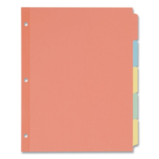 Picture of Write and Erase Plain-Tab Paper Dividers, 5-Tab, 11 x 8.5, Multicolor, 36 Sets