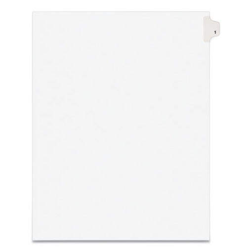 Picture of Preprinted Legal Exhibit Side Tab Index Dividers, Avery Style, 10-Tab, 1, 11 X 8.5, White, 25/pack