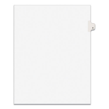 Picture of Preprinted Legal Exhibit Side Tab Index Dividers, Avery Style, 10-Tab, 5, 11 X 8.5, White, 25/pack