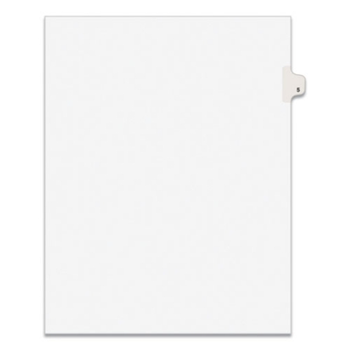 Picture of Preprinted Legal Exhibit Side Tab Index Dividers, Avery Style, 10-Tab, 5, 11 X 8.5, White, 25/pack