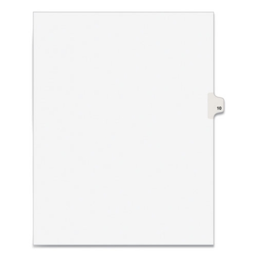 Picture of Preprinted Legal Exhibit Side Tab Index Dividers, Avery Style, 10-Tab, 10, 11 X 8.5, White, 25/pack