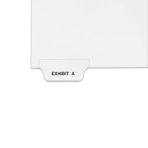 Picture of Avery-Style Preprinted Legal Bottom Tab Divider, 26-Tab, Exhibit A, 11 x 8.5, White, 25/PK