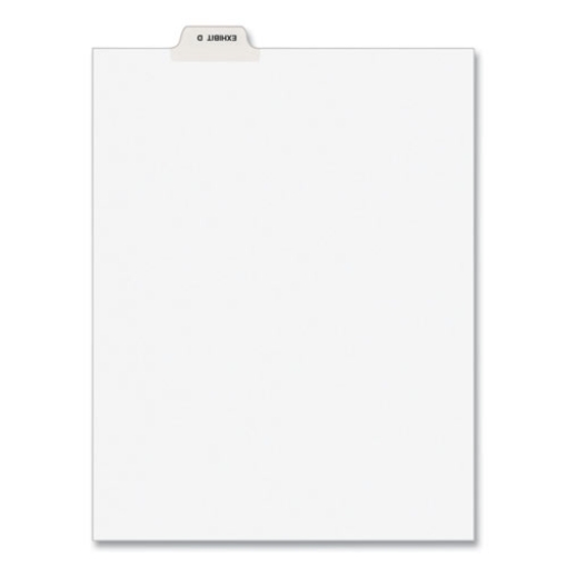 Picture of avery-style preprinted legal bottom tab divider, 26-tab, exhibit d, 11 x 8.5, white, 25/pk