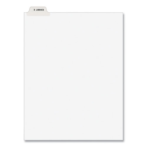 Picture of avery-style preprinted legal bottom tab divider, 26-tab, exhibit e, 11 x 8.5, white, 25/pk