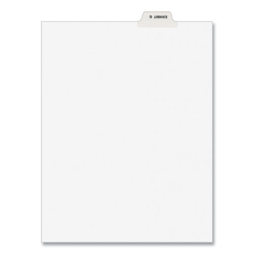 Picture of Avery-Style Preprinted Legal Bottom Tab Divider, 26-Tab, Exhibit G, 11 x 8.5, White, 25/PK