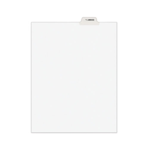 Picture of avery-style preprinted legal bottom tab dividers, 26-tab, exhibit l, 11 x 8.5, white, 25/pack