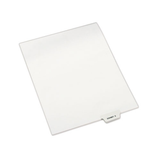 Picture of avery-style preprinted legal bottom tab dividers, 26-tab, exhibit s, 11 x 8.5, white, 25/pack