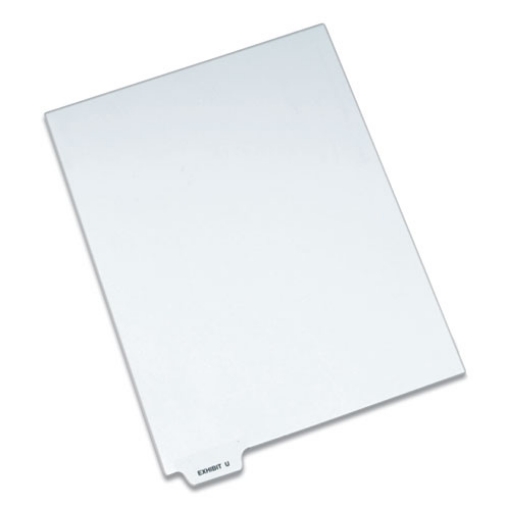 Picture of avery-style preprinted legal bottom tab dividers, 26-tab, exhibit u, 11 x 8.5, white, 25/pack