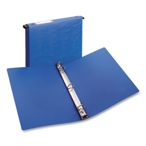 Picture of Hanging Storage Flexible Non-View Binder With Round Rings, 3 Rings, 1" Capacity, 11 X 8.5, Blue