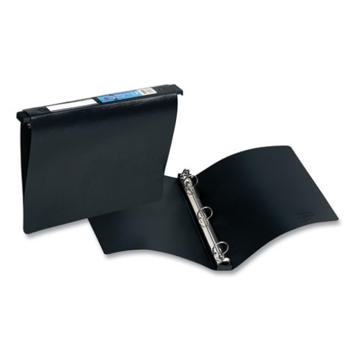 Picture of Hanging Storage Flexible Non-View Binder With Round Rings, 3 Rings, 1" Capacity, 11 X 8.5, Black