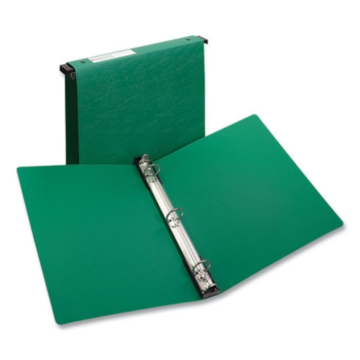 Picture of Hanging Storage Flexible Non-View Binder With Round Rings, 3 Rings, 1" Capacity, 11 X 8.5, Green