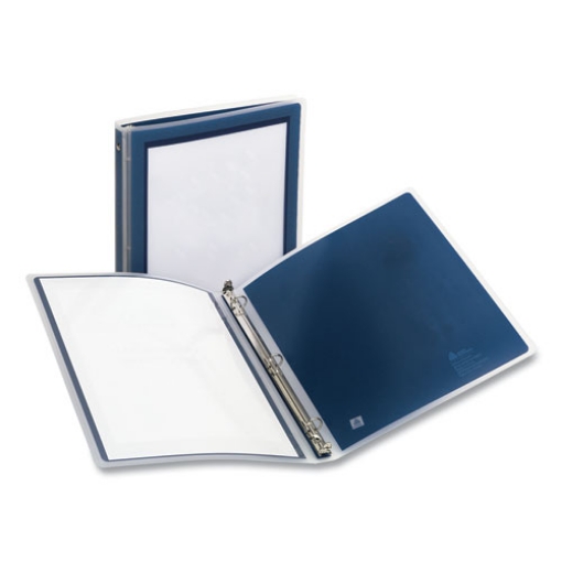 Picture of Flexi-View Binder With Round Rings, 3 Rings, 0.5" Capacity, 11 X 8.5, Navy Blue