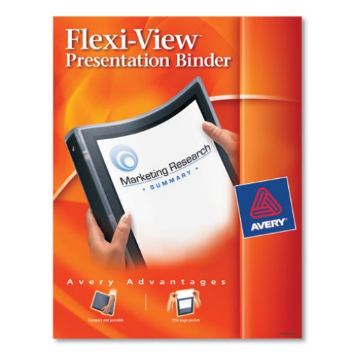 Picture of Flexi-View Binder With Round Rings, 3 Rings, 0.5" Capacity, 11 X 8.5, Black