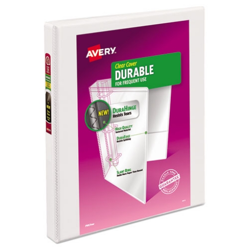 Picture of Durable View Binder With Durahinge And Slant Rings, 3 Rings, 0.5" Capacity, 11 X 8.5, White