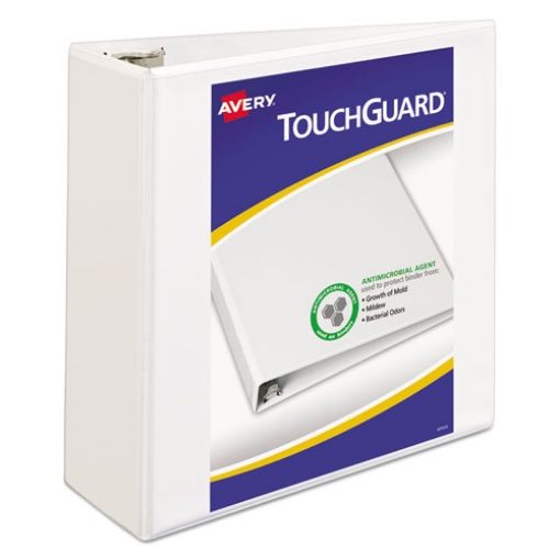 Picture of Touchguard Protection Heavy-Duty View Binders With Slant Rings, 3 Rings, 4" Capacity, 11 X 8.5, White