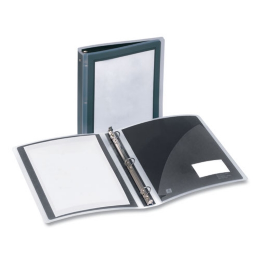 Picture of Flexi-View Binder With Round Rings, 3 Rings, 1.5" Capacity, 11 X 8.5, Black