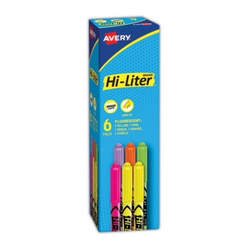 Picture of Hi-Liter Pen-Style Highlighters, Assorted Ink Colors, Chisel Tip, Assorted Barrel Colors, 6/set