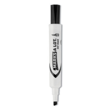 Picture of Marks A Lot Desk-Style Dry Erase Marker, Broad Chisel Tip, Black, Dozen (24408)