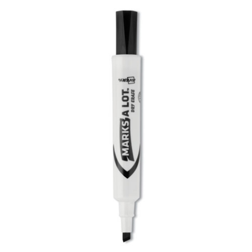 Picture of Marks A Lot Desk-Style Dry Erase Marker, Broad Chisel Tip, Black, Dozen (24408)