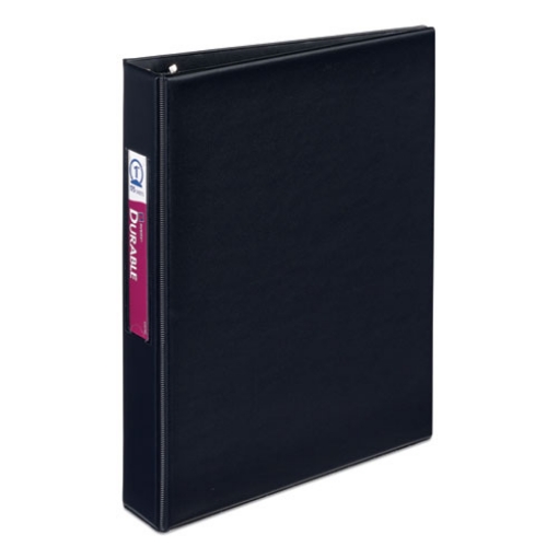 Picture of Mini Size Durable Non-View Binder With Round Rings, 3 Rings, 1" Capacity, 8.5 X 5.5, Black