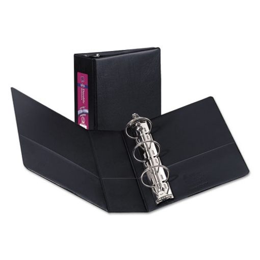 Picture of Mini Size Durable Non-View Binder With Round Rings, 3 Rings, 2" Capacity, 8.5 X 5.5, Black