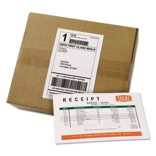 Picture of Shipping Labels With Paper Receipt Bulk Pack, Inkjet/laser Printers, 5.06 X 7.63, White, 100/box