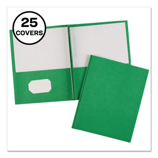 Picture of Two-Pocket Folder, Prong Fastener, 0.5" Capacity, 11 X 8.5, Green, 25/box