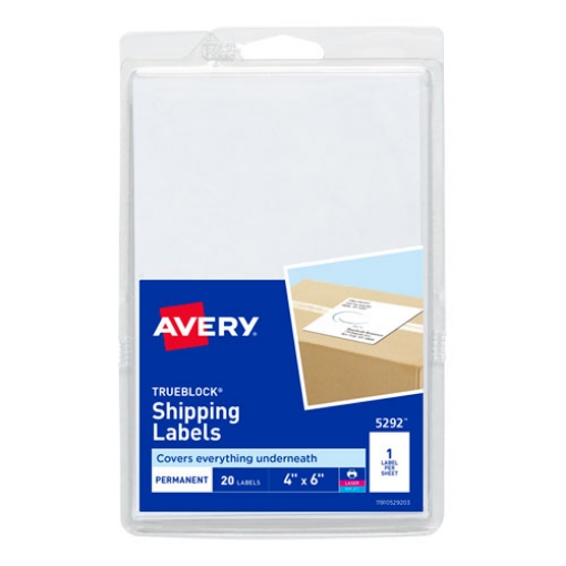 Picture of 4 X 6 Shipping Labels With Trueblock Technology, Inkjet/laser Printers, 4 X 6, White, 20/pack