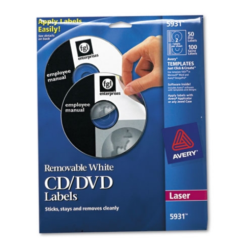 Picture of Laser Cd Labels, Matte White, 50/pack