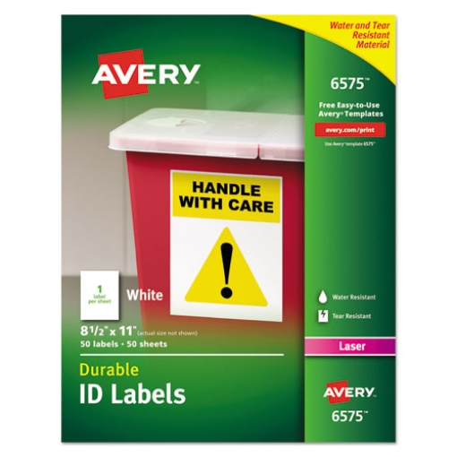 Picture of Durable Permanent Id Labels With Trueblock Technology, Laser Printers, 8.5 X 11, White, 50/pack