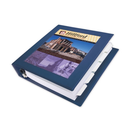 Picture of Framed View Heavy-Duty Binders, 3 Rings, 0.5" Capacity, 11 X 8.5, Navy Blue