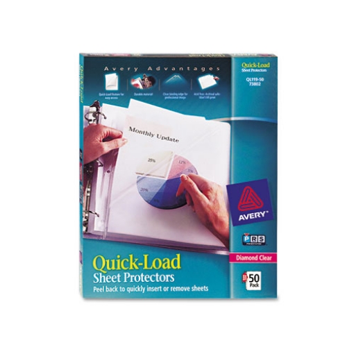 Picture of Quick Top And Side Loading Sheet Protectors, Letter, Diamond Clear, 50/box