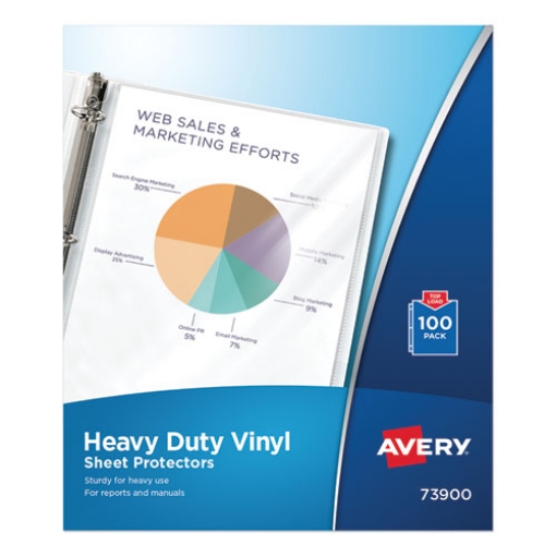 Picture of Top-Load Vinyl Sheet Protectors, Heavy Gauge, Letter, Clear, 100/box