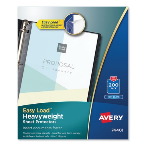 Picture of Top-Load Poly Sheet Protectors, Heavyweight, Letter, Nonglare, 200/box