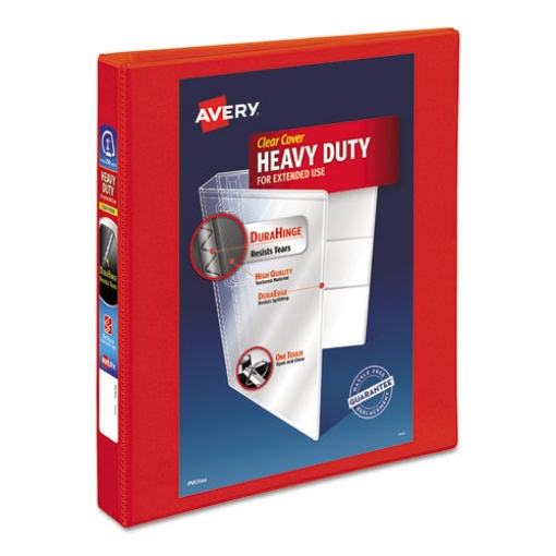 Picture of Heavy-Duty View Binder With Durahinge And One Touch Ezd Rings, 3 Rings, 1" Capacity, 11 X 8.5, Red