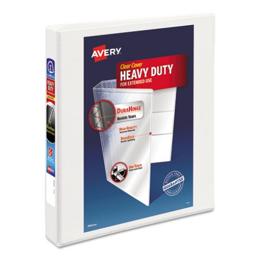 Picture of Heavy-Duty View Binder With Durahinge And One Touch Ezd Rings, 3 Rings, 1" Capacity, 11 X 8.5, White