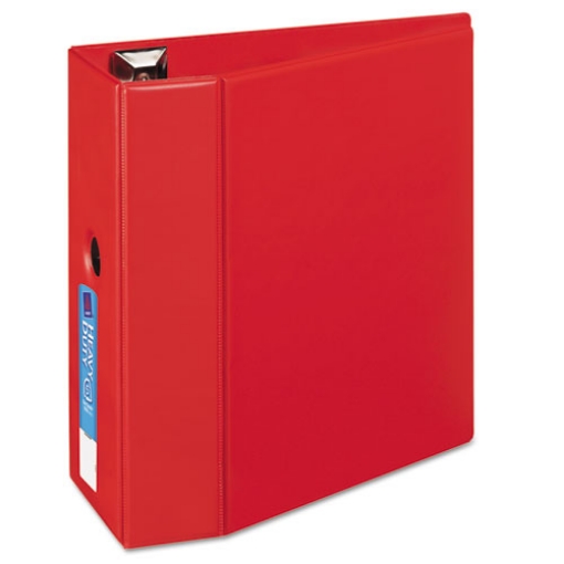 Picture of Heavy-Duty Non-View Binder With Durahinge, Locking One Touch Ezd Rings And Thumb Notch, 3 Rings, 5" Capacity, 11 X 8.5, Red