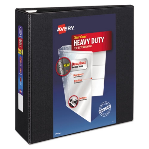 Picture of Heavy-Duty View Binder With Durahinge And Locking One Touch Ezd Rings, 3 Rings, 4" Capacity, 11 X 8.5, Black