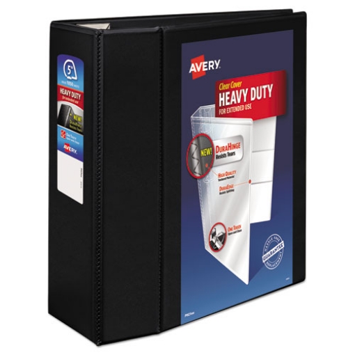 Picture of Heavy-Duty View Binder With Durahinge And Locking One Touch Ezd Rings, 3 Rings, 5" Capacity, 11 X 8.5, Black