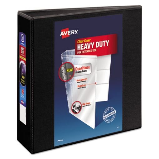 Picture of Heavy-Duty View Binder With Durahinge And Locking One Touch Ezd Rings, 3 Rings, 3" Capacity, 11 X 8.5, Black